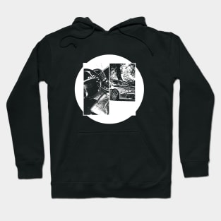 MITSUBISHI ECLIPSE D30 Black 'N White 5 (Black Version) Hoodie